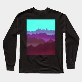 80's Vaporwave Mountains Long Sleeve T-Shirt